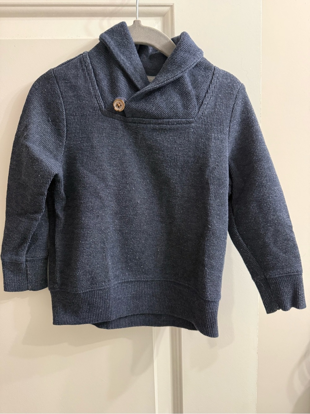 Old Navy Navy Shawl-Collar Knit Sweater with Button